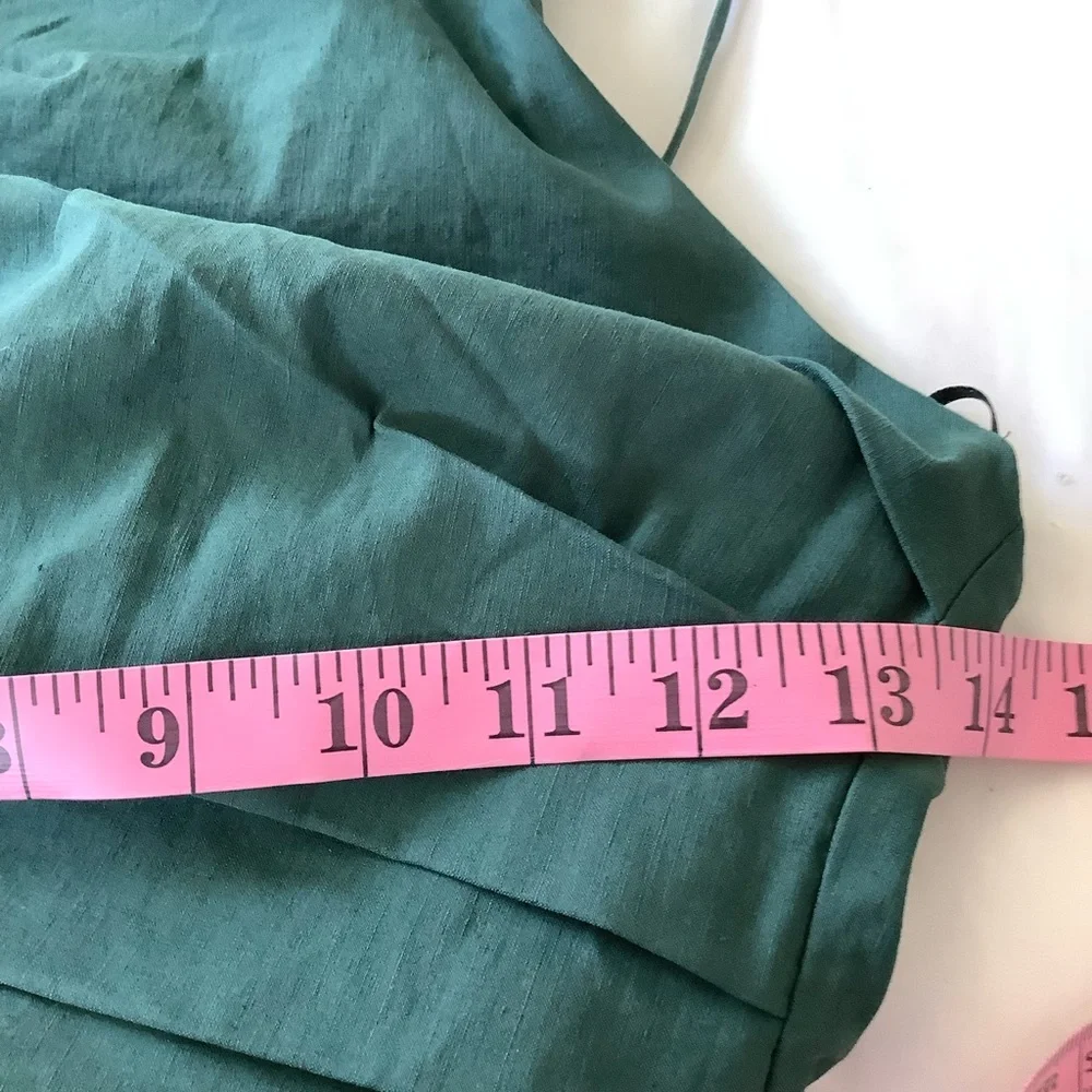 NWT ZARA  Ruched Mini Bodycon Dress Size Small Green - Picture 8 of 11